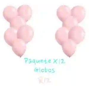 Paquete X 12 Globos R12 Rosado Pastel