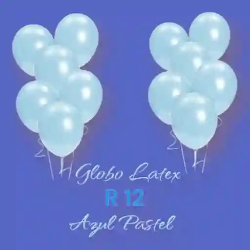 Paquete X 12 Globos R12 Azul Pastel