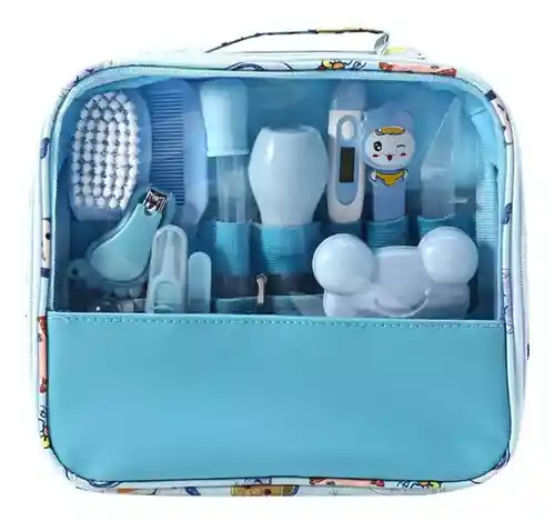 Kit De Aseo Para Bebe Con Estuche 13 Piezas Azul Y Rosado