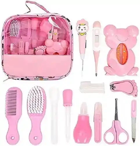 Kit De Aseo Para Bebe Con Estuche 13 Piezas Azul Y Rosado