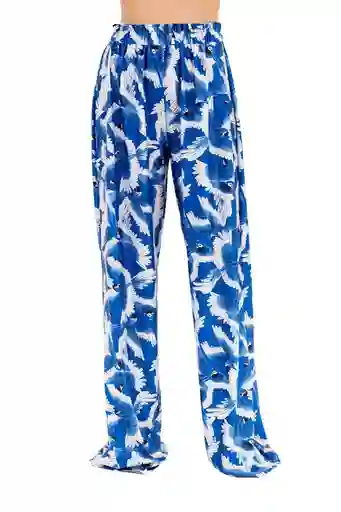 Pantalon Stella Estampado Azul S Mercedes Campuzano