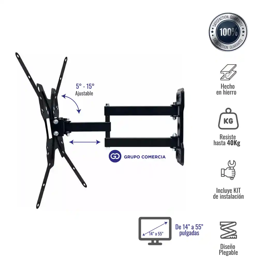 Soporte Para Televisor 14 A 55 Pulgadas 50 Kilos Maximo