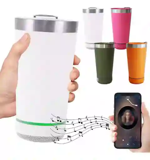 Vaso Parlante Bluetooth En Acero Inoxidable Bebidas