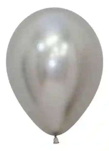 Bomba Globo Plateado Espejo Metalizada R12 - 12und
