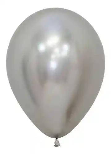 Bomba Globo Plateado Espejo Metalizada R12 - 12und