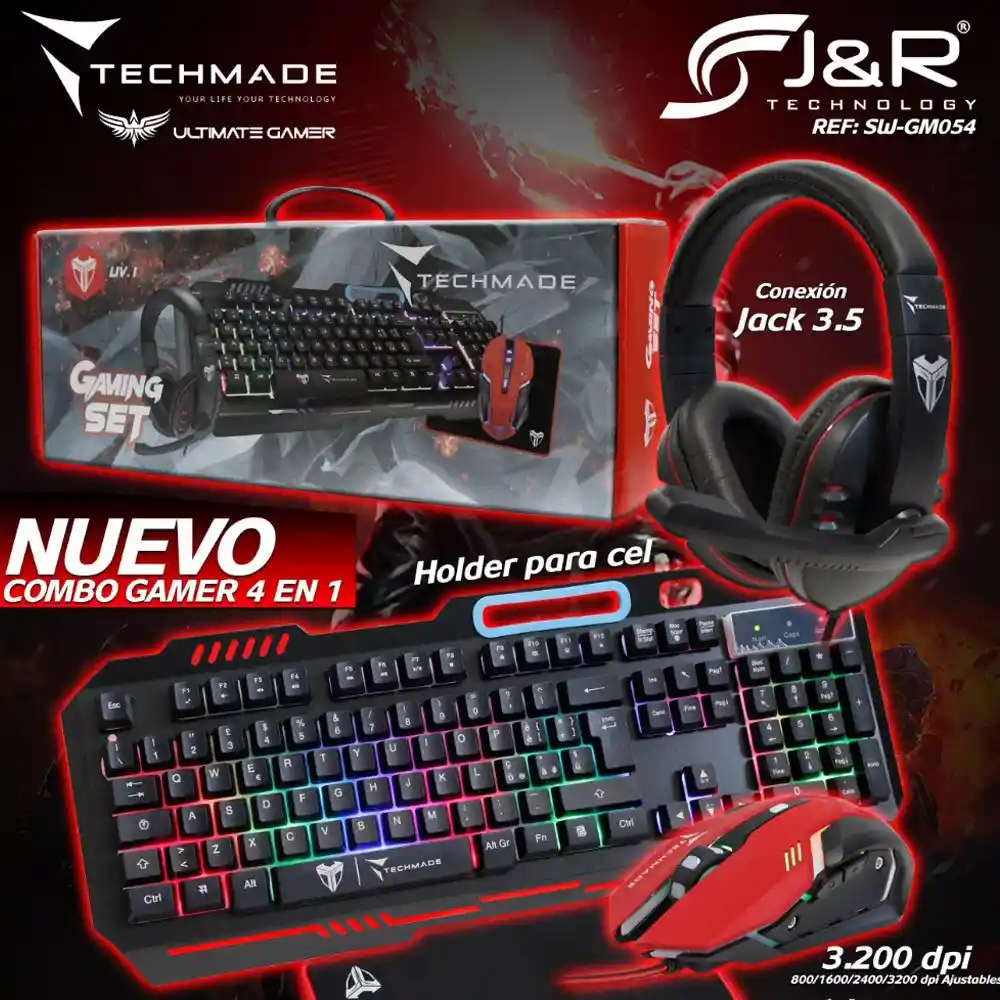 Combo Gamer Rgb 4 En 1