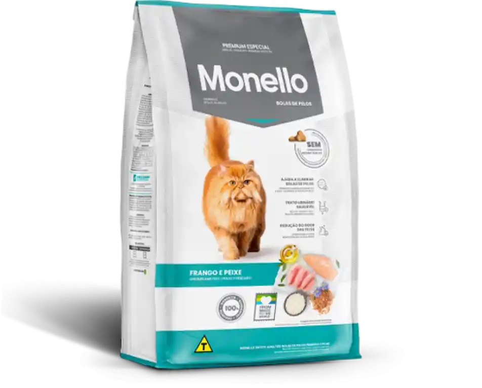 Monello Gato Bolas De Pelo Pescado Y Pollo 7 Kg