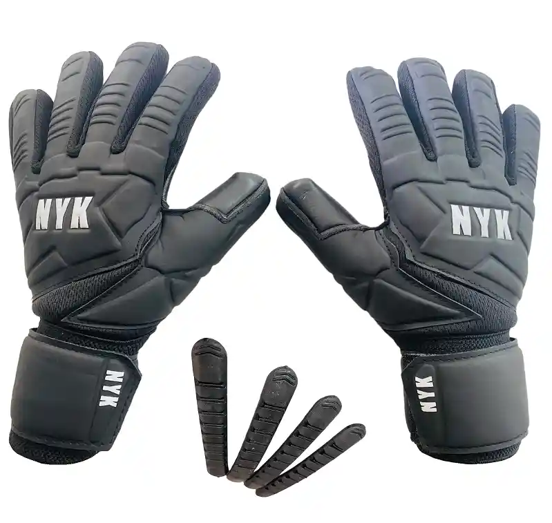 Guantes De Fútbol Nyk Semiprofesional Antifractura Rc12/ Negro/ Talla 8