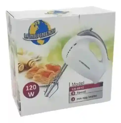 Batidora Electrica De Mano 120w 5 Velocidades 2 Batidores Color Blanco Frecuencia 60hz 110v