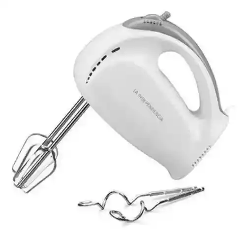 Batidora Electrica De Mano 120w 5 Velocidades 2 Batidores Color Blanco Frecuencia 60hz 110v