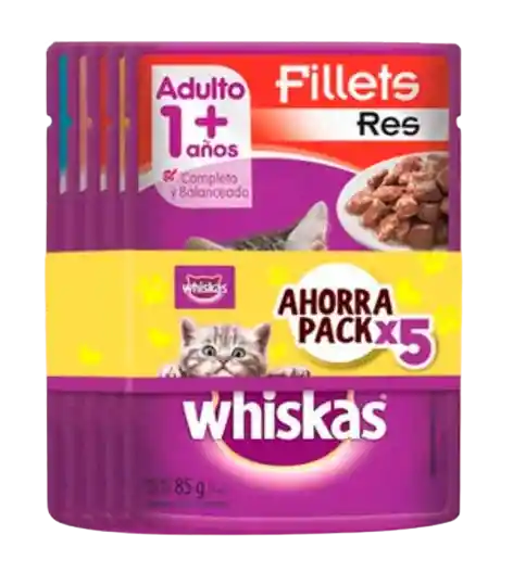 Econo Pack Whiskas Pouch X 85 Gr Mix Adulto Amarre X 5 Und