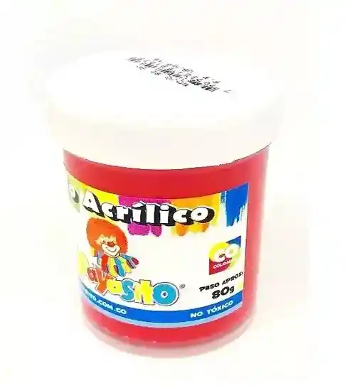 Pintura Vinilo Acrilico Payasito 80 Gm Color Rojo