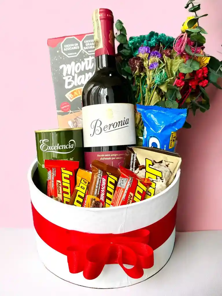 Regalo Premium Feliz Día Con Vino Beronia, Chocolates Y Mas - Regalo Premium - Regalo Especial