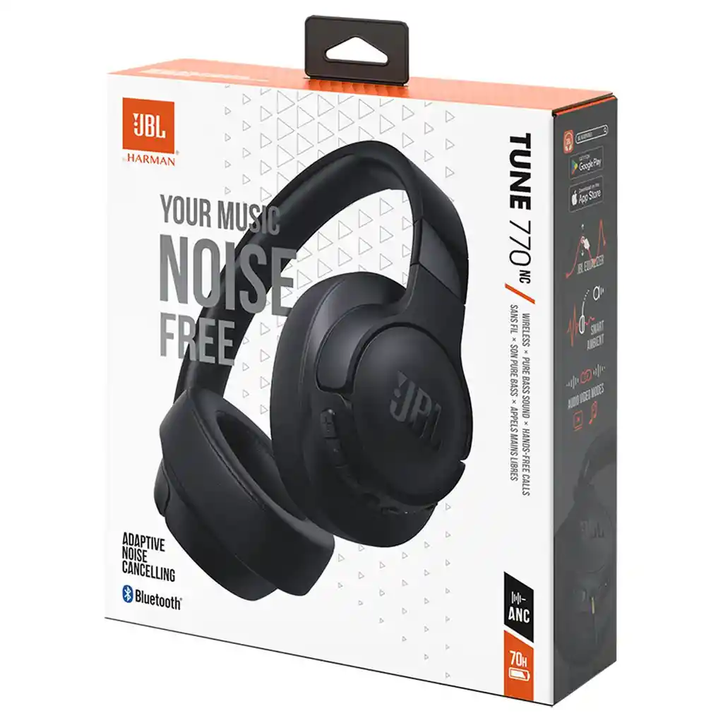 Jbl Tune 770nc Audífonos Bluetooth Cancelación De Ruido Negro