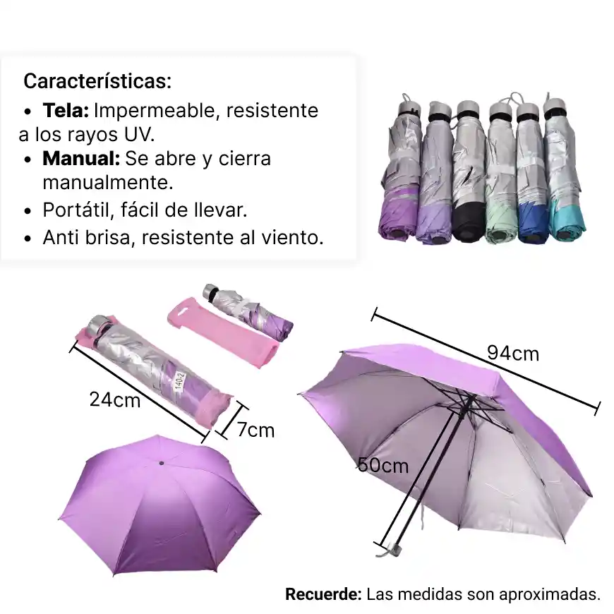 Sombrilla O Paraguas Diferentes Colores