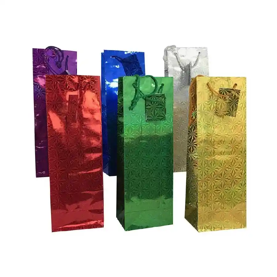 Bolsa De Regalo Botella Holograma X 3 Unidades