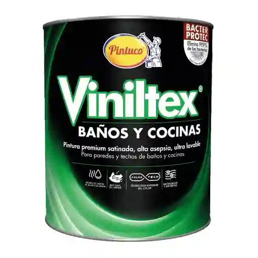 Esmalte Blanco Pintuco Viniltex Baños Y Cocinas 1/4