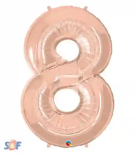 Numero 8 Inflable 16"-18" 43 Cms Oro Rosa