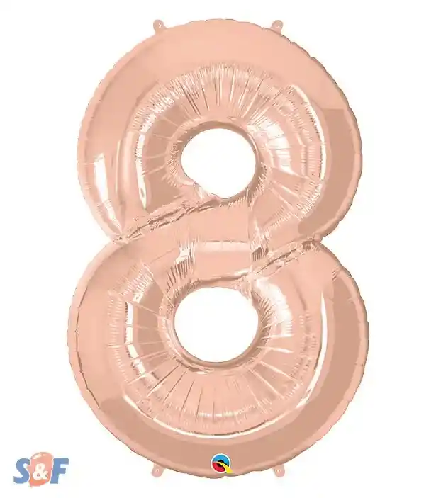 Numero 8 Inflable 16"-18" 43 Cms Oro Rosa