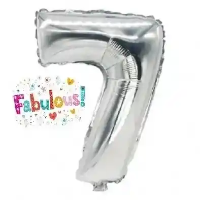 Numero 7 Inflable 32" 82 Cms Plateado