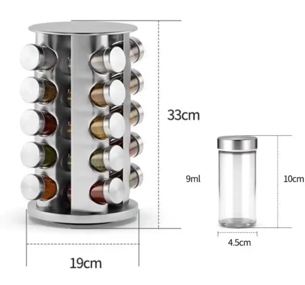 Organizador De Condimentos Con Base, Capacidad Para 20 Especias