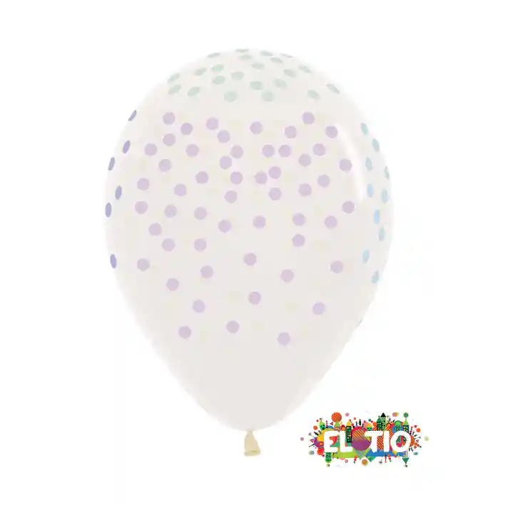 Bomba Globo Biodegradable De Latex Cristal Confetti Multicolor Pastel R12