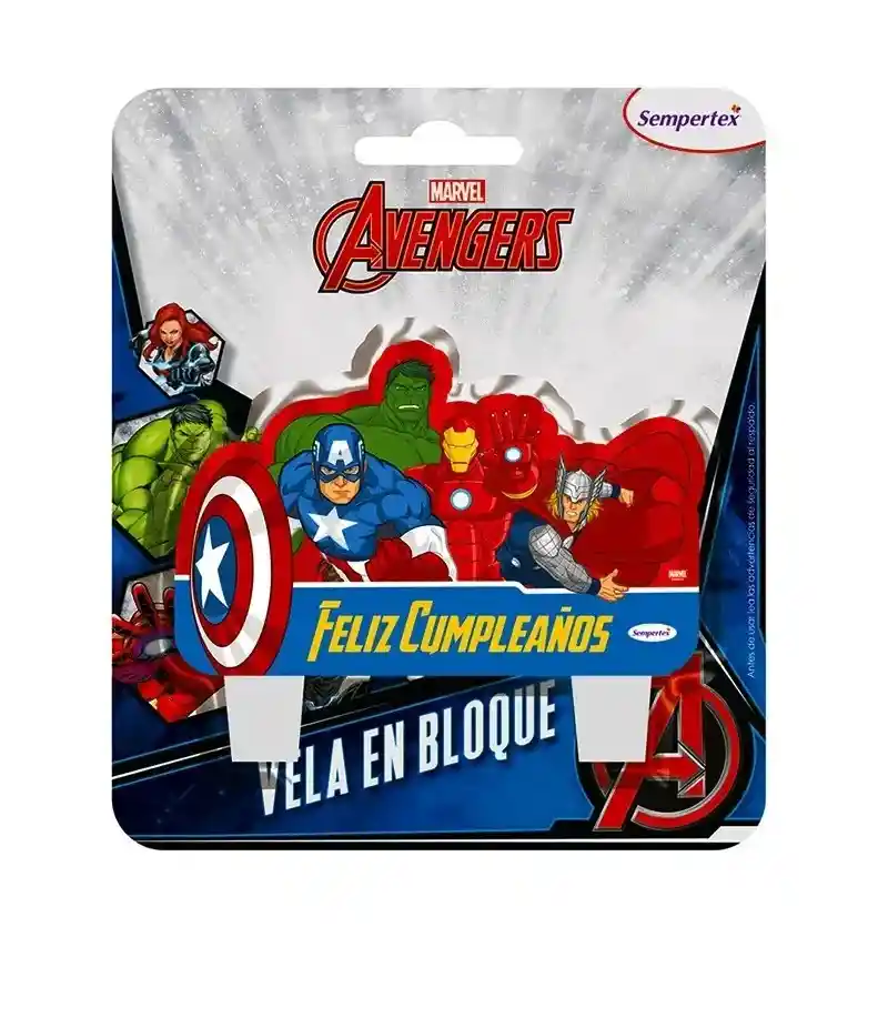 Vela Figura Avengers Feliz Cumpleaños 8 X 5 Cm Sempertex