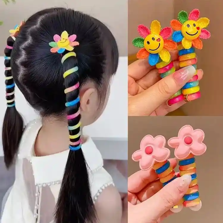 Colitas Moñas Bandas Elasticas Espiral Accesorios Peinados