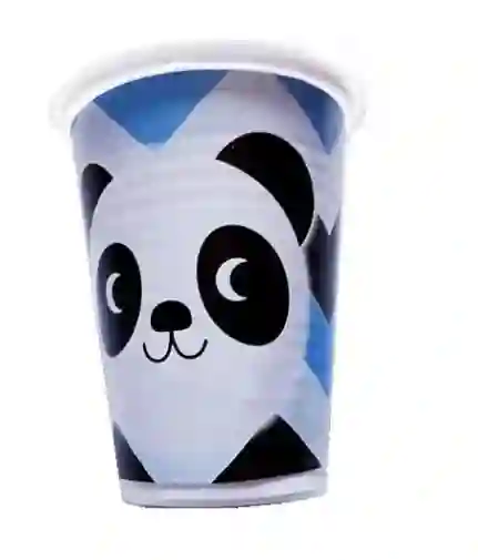 Vaso Desechable Plastico Niño Panda 6 Oz X 12