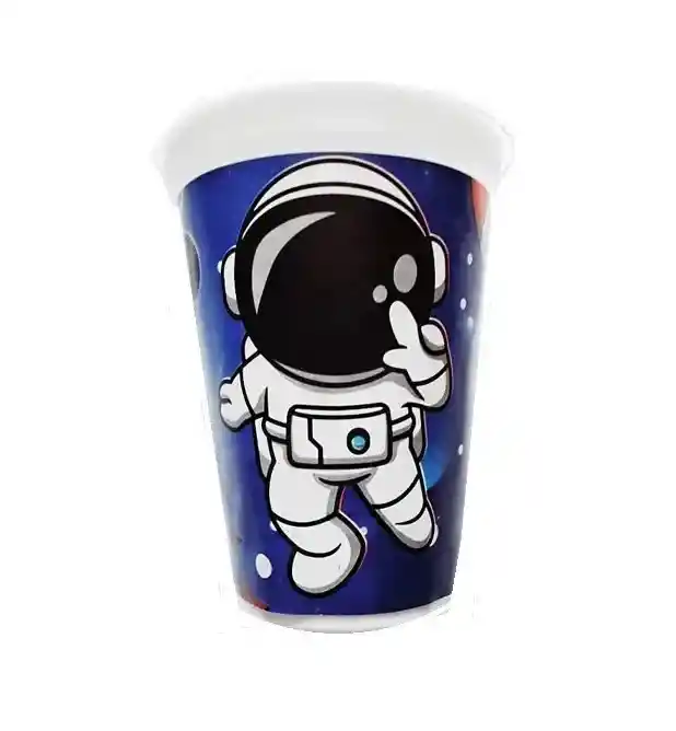 Vaso Desechable Plastico Niño Astronauta 6 Oz X 12