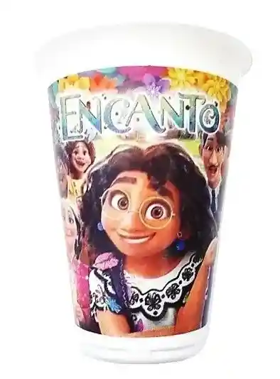 Vaso Desechable Plastico Niña Encanto 6 Oz X 12