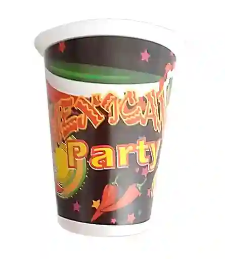 Vaso Desechable Plastico Fiesta Mexicana 6 Oz X 12