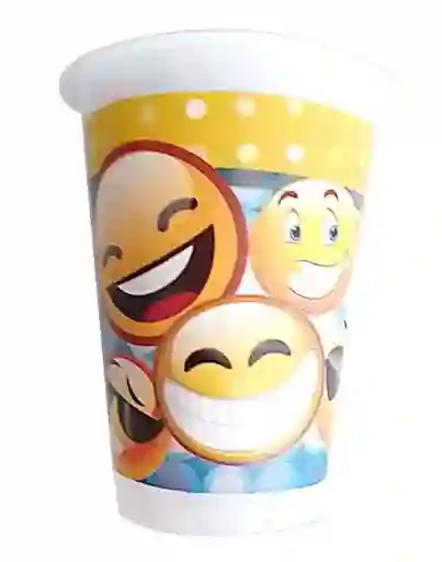 Vaso Desechable Plastico Emoji Emoticon 6 Oz X 12