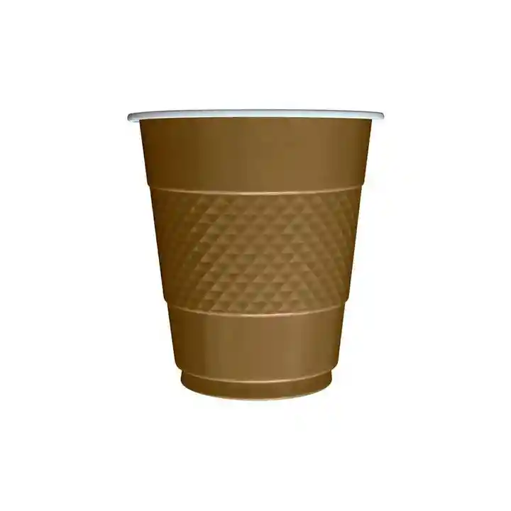 Vaso Desechable Dorado Deluxe Plastico 7 Oz X 10 Und Sempertex