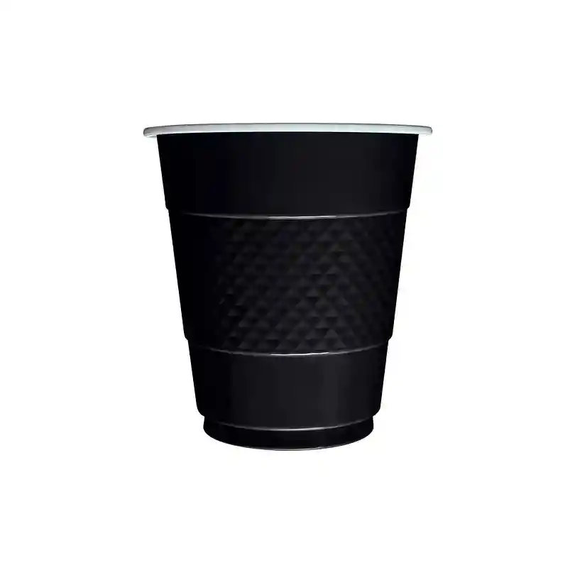 Vaso Desechable Deluxe Plastico 7 Oz Negro X 10 Sempertex