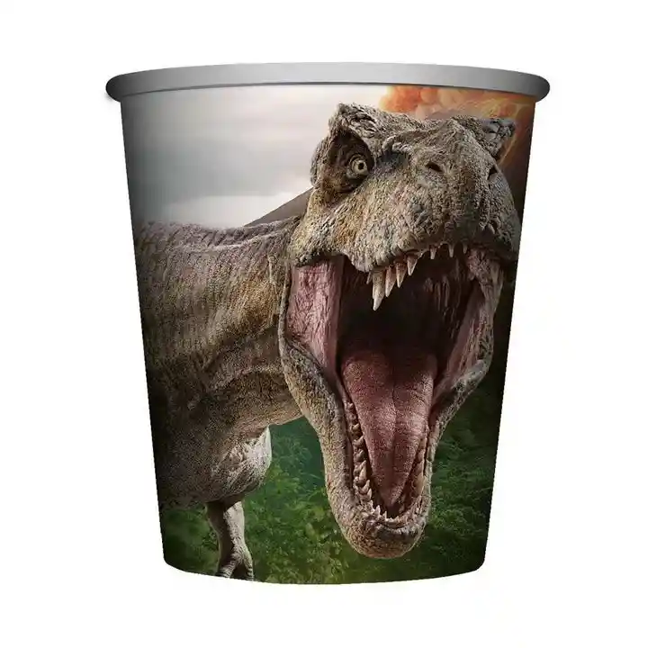 Vaso Desechable De Carton 9 Oz Jurassic World Sempertex X 8