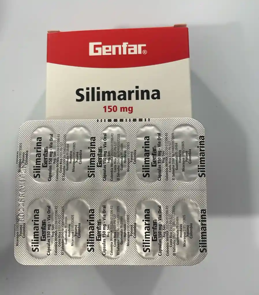 Silimarina 150mg Por 10 Capsulas. Genfar.