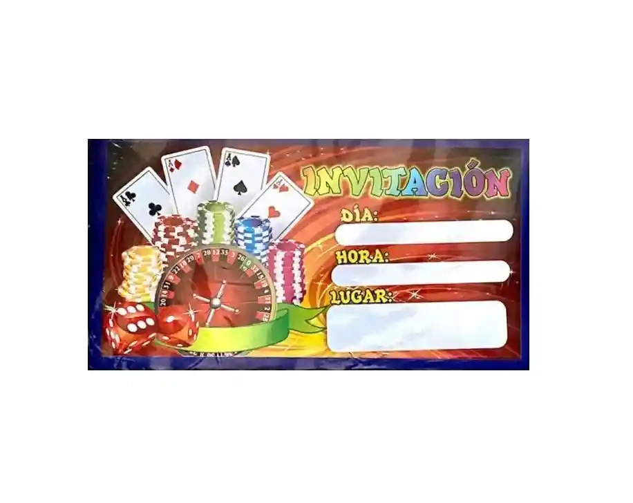 Tarjeta De Invitacion Casino X 12 Unidades