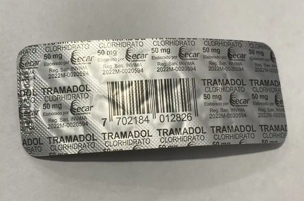 Tramadol 50mg Por 10 Capsulas. Ecar.