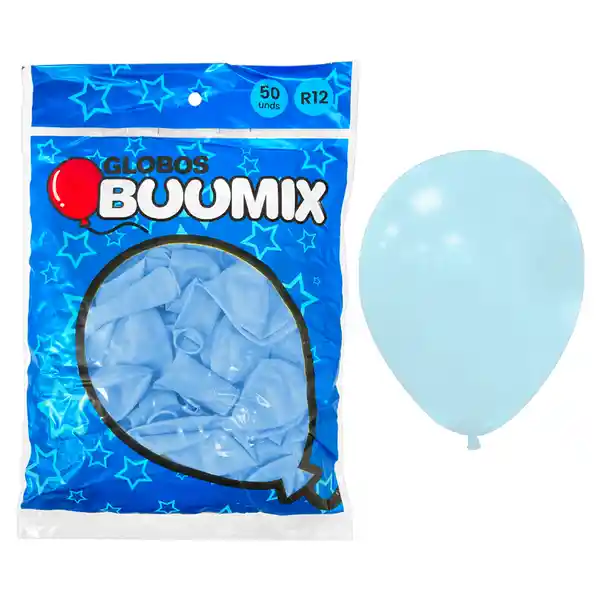 Globos Buumix Azul Claro Pastel R12 X 12