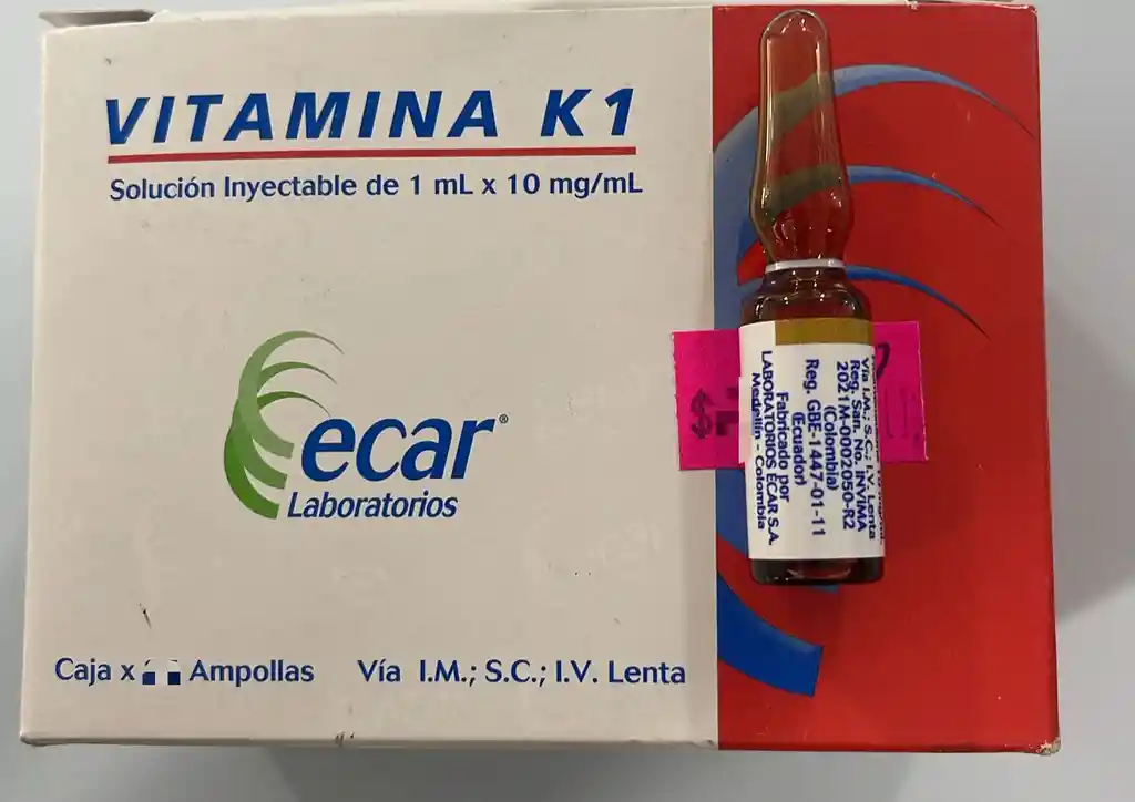 Vitamina K1 Ampolla Por 1ml. Ecar.