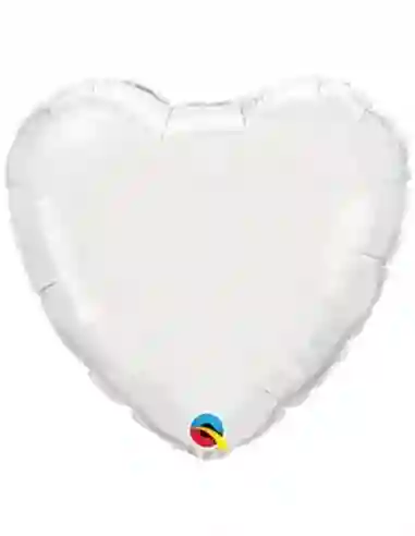 Globo Metalizado Chrome Corazon 18" 46cm Plateado Qualatex