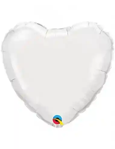 Globo Metalizado Chrome Corazon 18" 46cm Plateado Qualatex