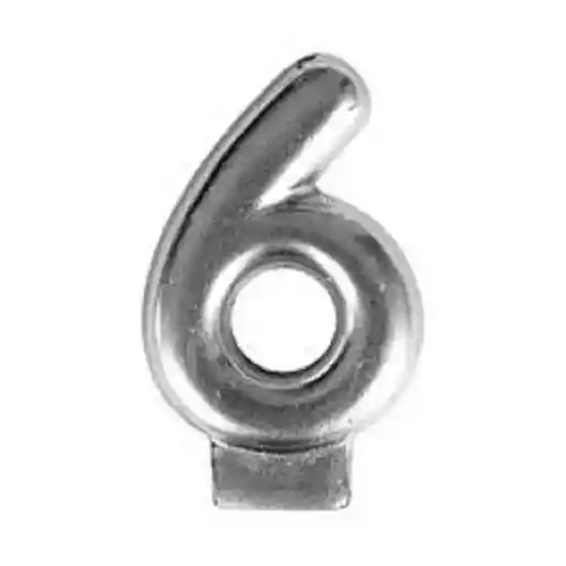 Vela Metalizada Numero 6 Plateado Sempertex