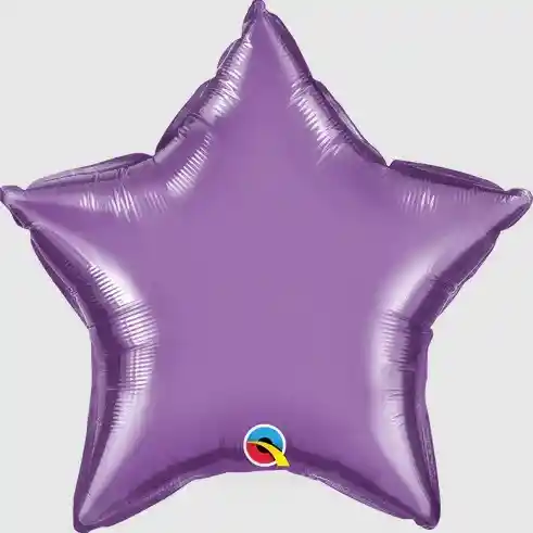 Globo Metalizado Chrome Estrella 20" 51cm Morado Qualatex