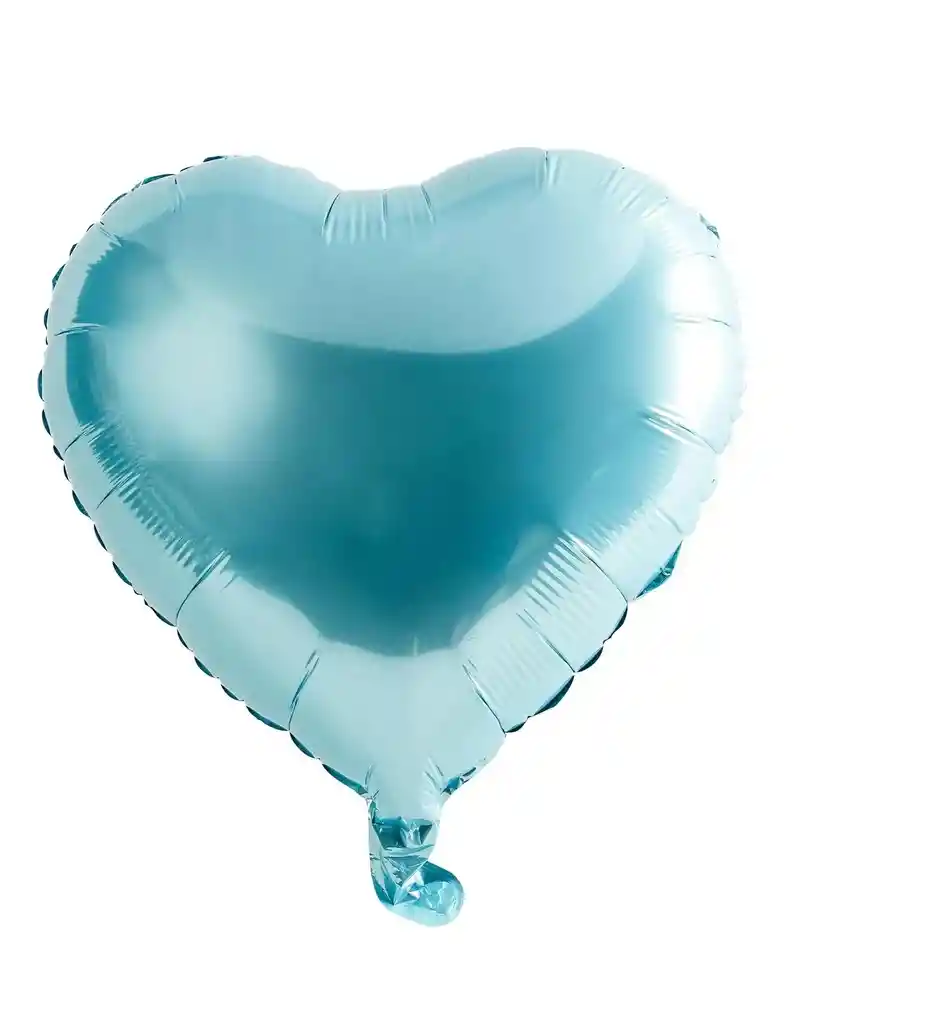 Globo Metalizado Corazon 18" 46 Cms Azul Claro