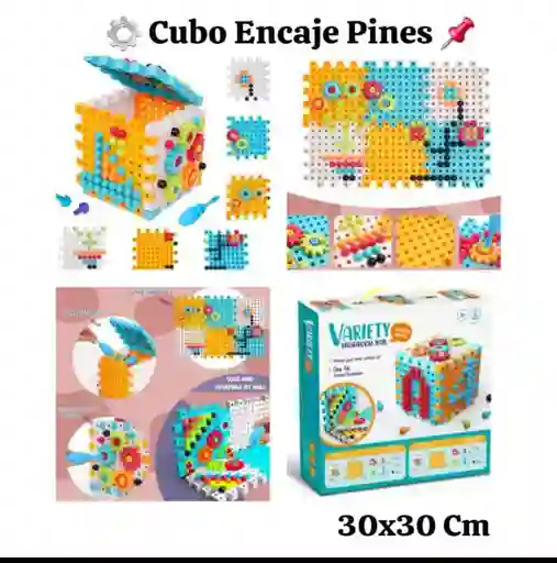 Cubo Encaje Pines Variety Mushroom Nail Puzzle 30x30cm