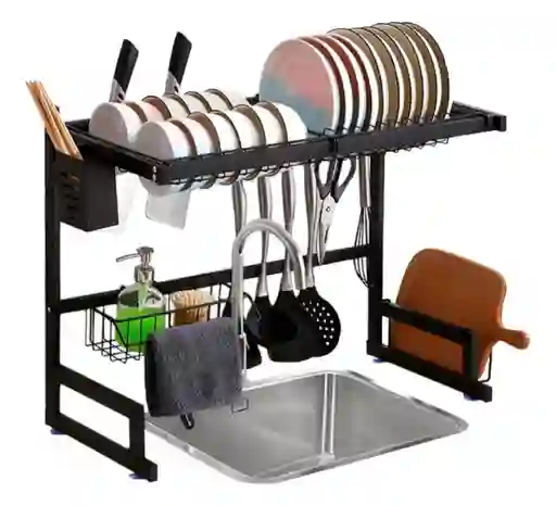 Escurridor Y Organizador De Platos En Acero Inoxidable 65cm