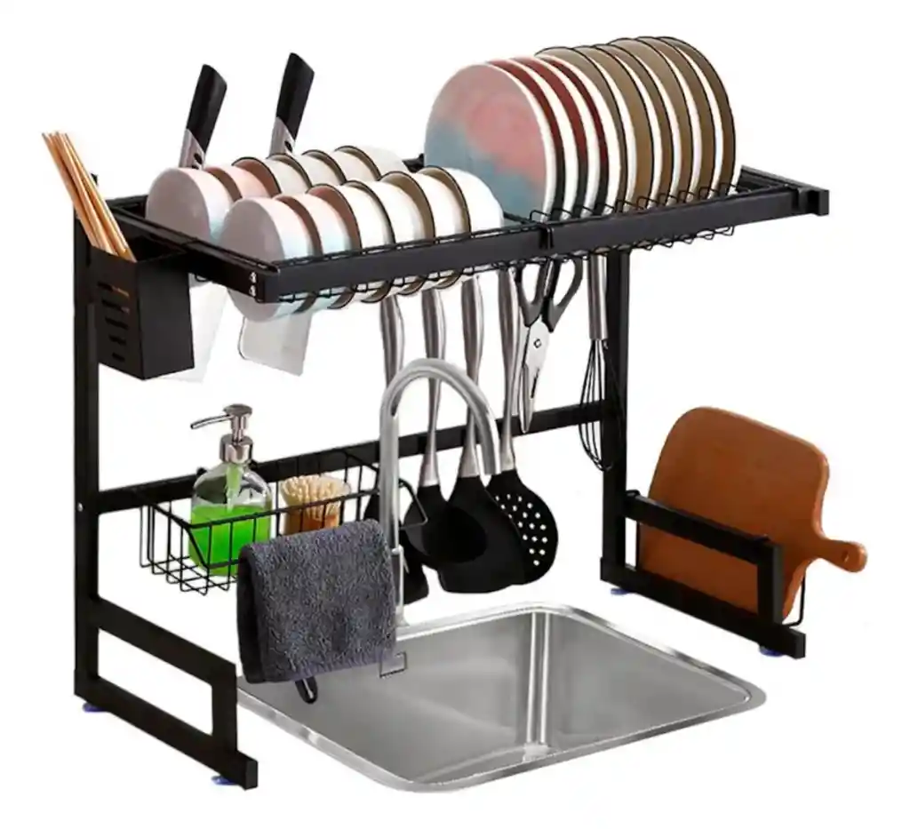 Escurridor Y Organizador De Platos En Acero Inoxidable 65cm