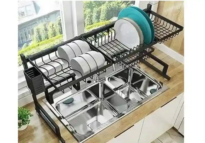 Escurridor Y Organizador De Platos En Acero Inoxidable 65cm